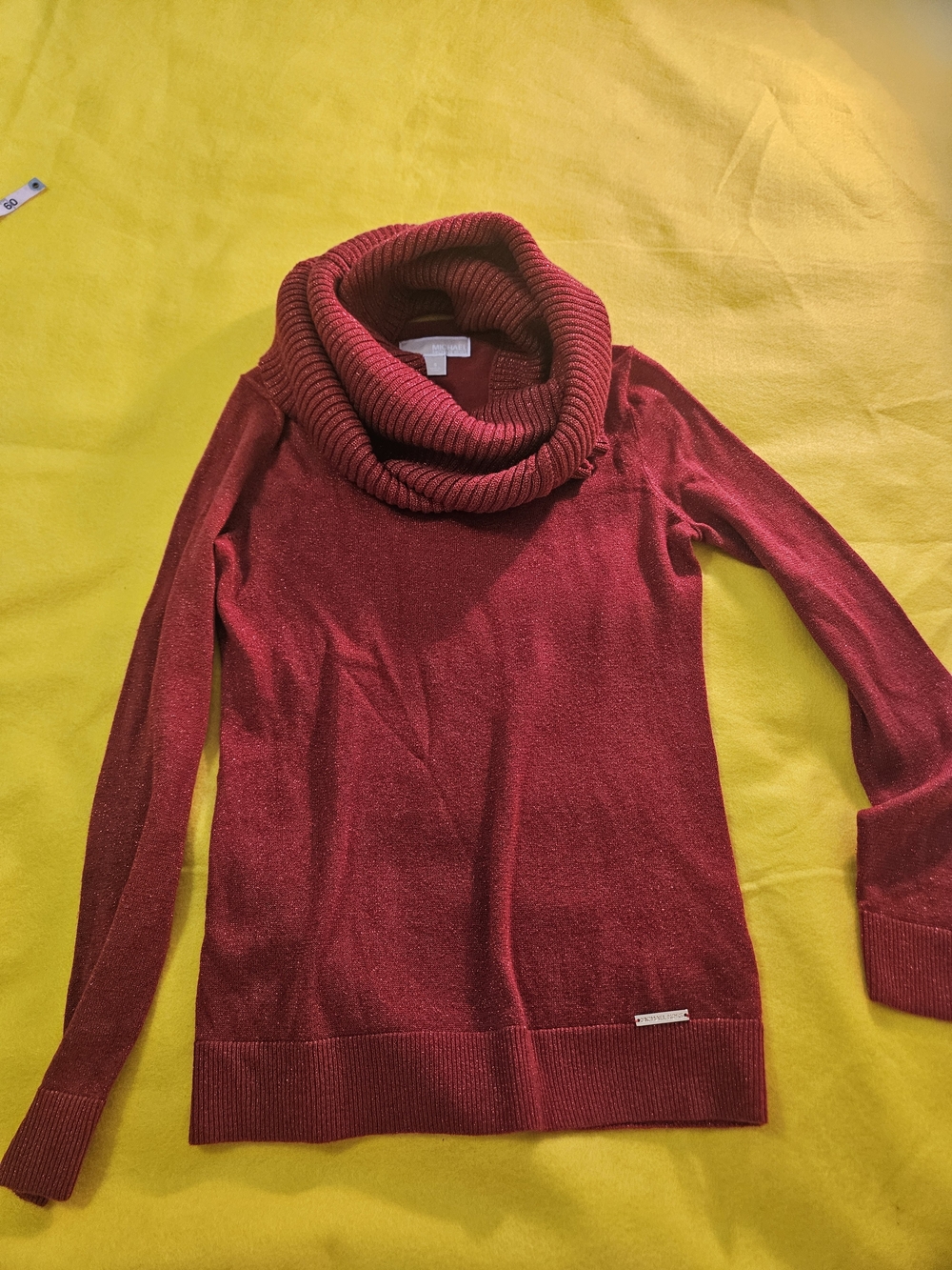 Michael Kors Women's Detachable Turtleneck Sweater in Shimmer Berry Red